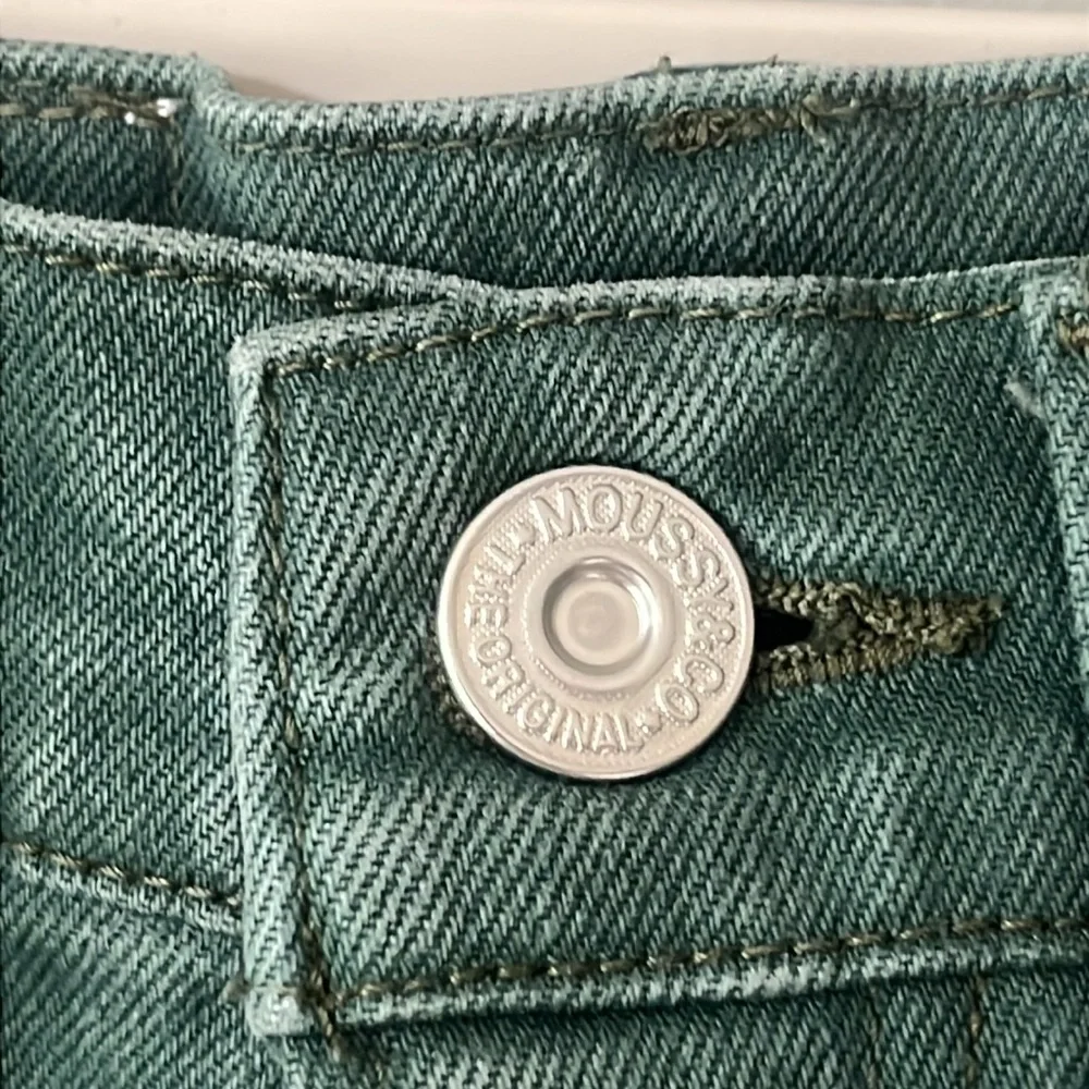 MOUSSY Plain‎ Jeans High Rise Ankle Straight Green Women Sz 24 Japan